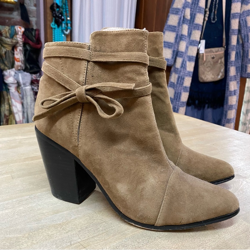 RAYE x Revolve Elsa Lace Ankle Boots Brown Suede Sz 10